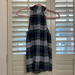 Jcrew plaid high neck top